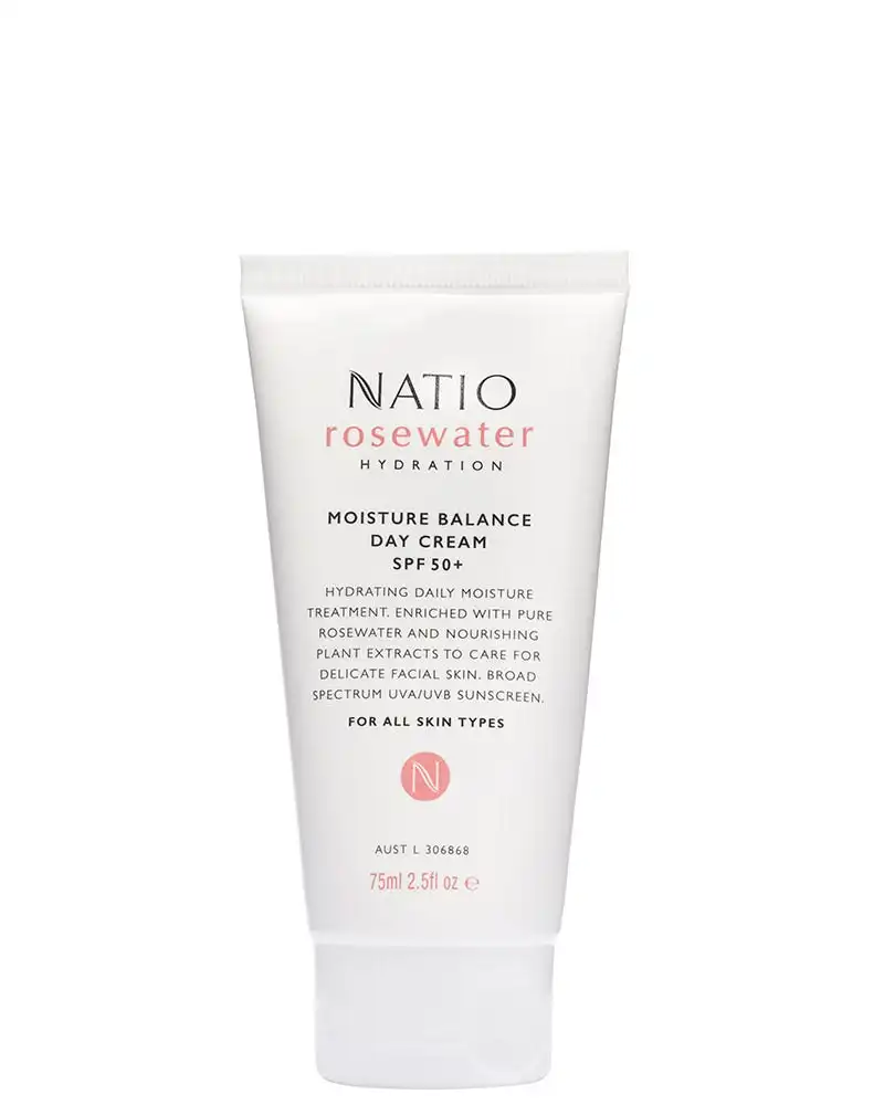 Natio Rosewater Hydration Moisture Balance Day Cream SPF 50+ 75ml ( EXP MAY24)