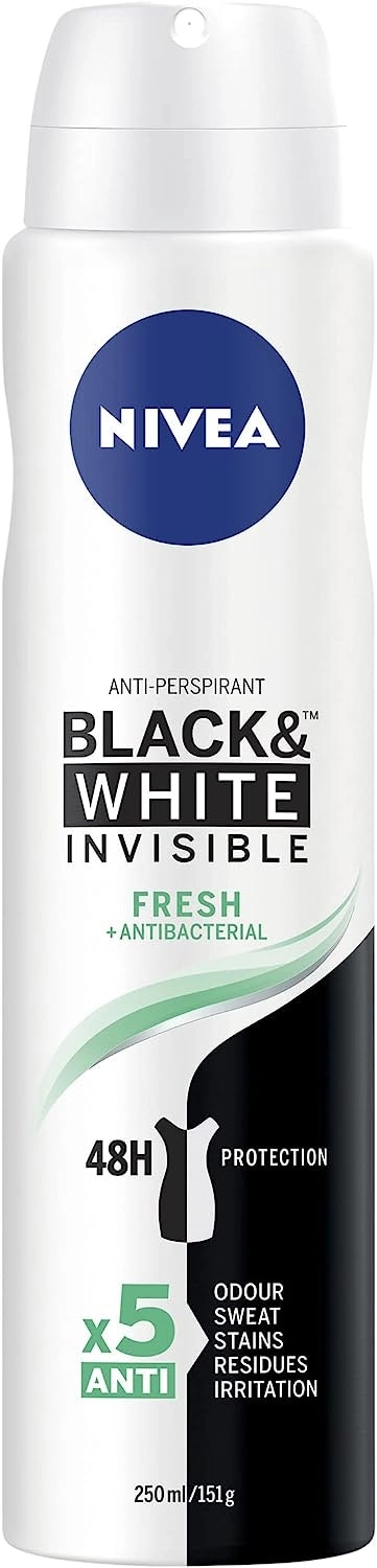 Nivea Invisible Black & White Fresh Aerosol Deodorant Limited Edition 250ml