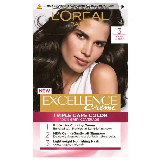 L'Oreal Excellence Creme 3 Darkest Brown Hair Colour