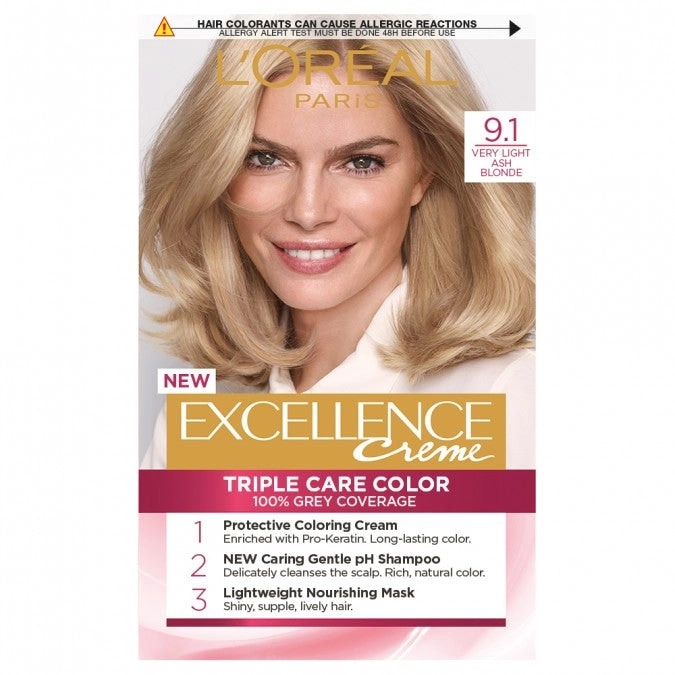 L'Oreal Excellence Creme 9.1 Light Ash Blonde Hair Colour