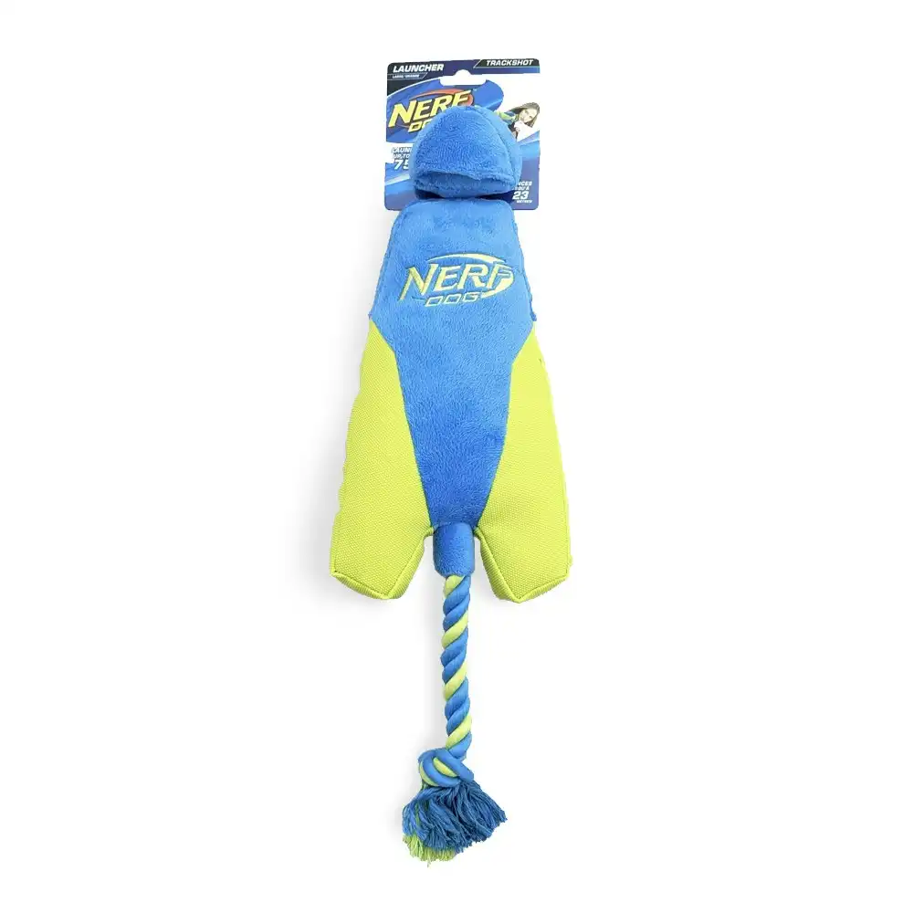 Nerf Hand Launcher Trackshot Plush Fetch/Throwing Toy For Large Dogs GRN/BLU