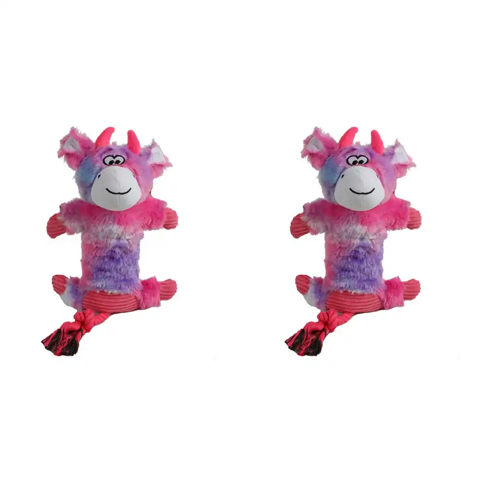 2x Pro Pet 30cm Squeaky Soft Plush Monkey Dog Toy Interactive Squeaker Violet