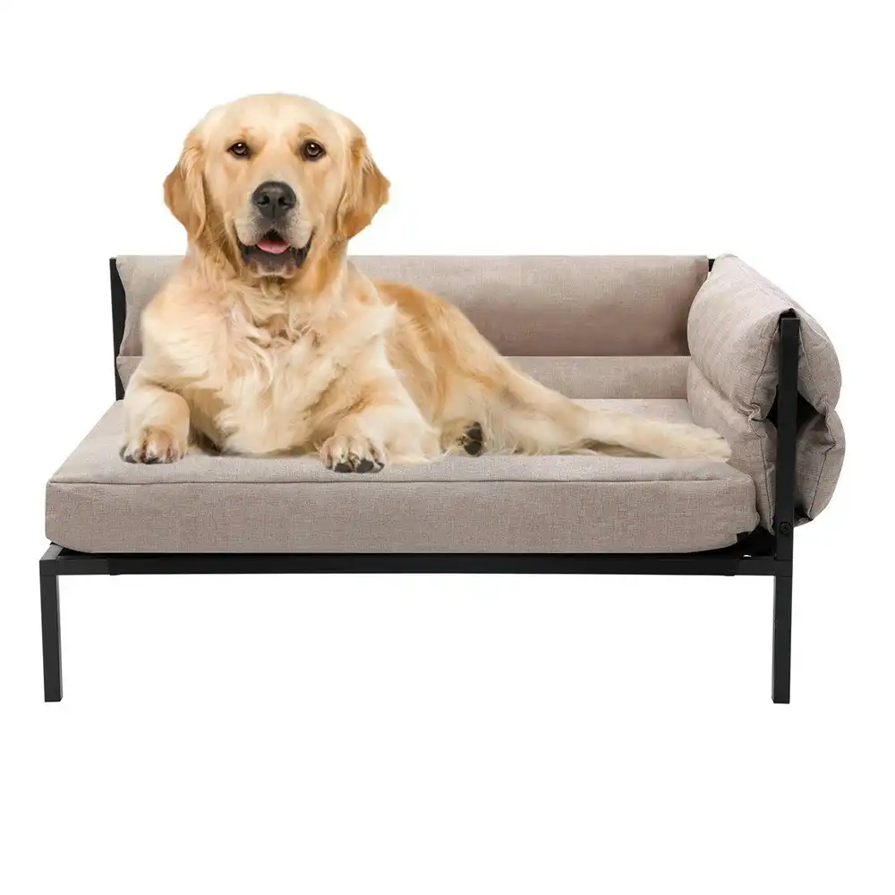 Paws & Claws Elevated Sofa Pet/Dog Sleeping Bed Large 93.5x63cm Linen Beige