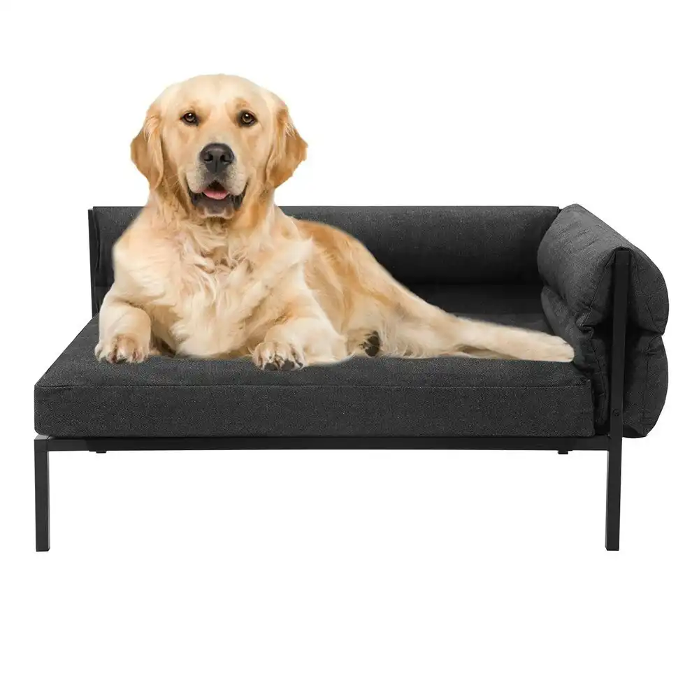 Paws & Claws Elevated Sofa Pet/Dog Sleeping Bed Large 93.5x63cm Grey Denim
