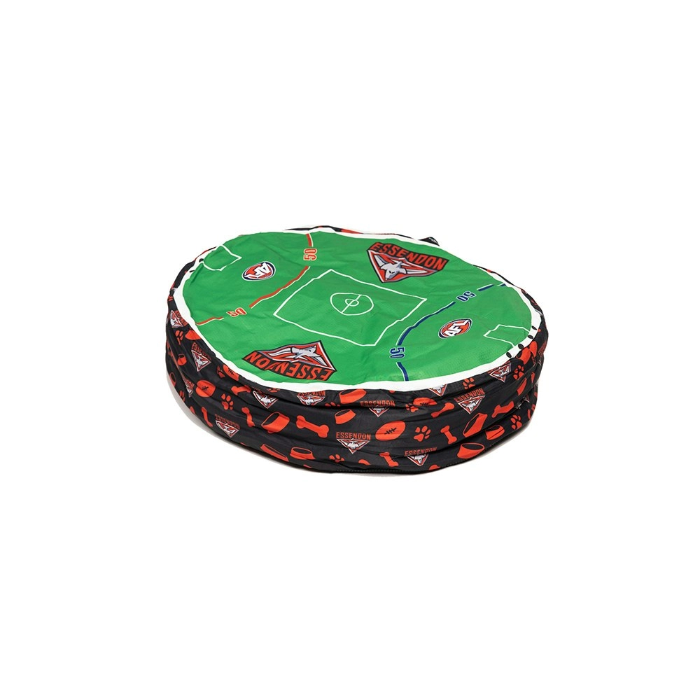 AFL Essendon Bombers Pet Bed Dog 70x60cm Round Sleeping Comfort Cushion Lounger