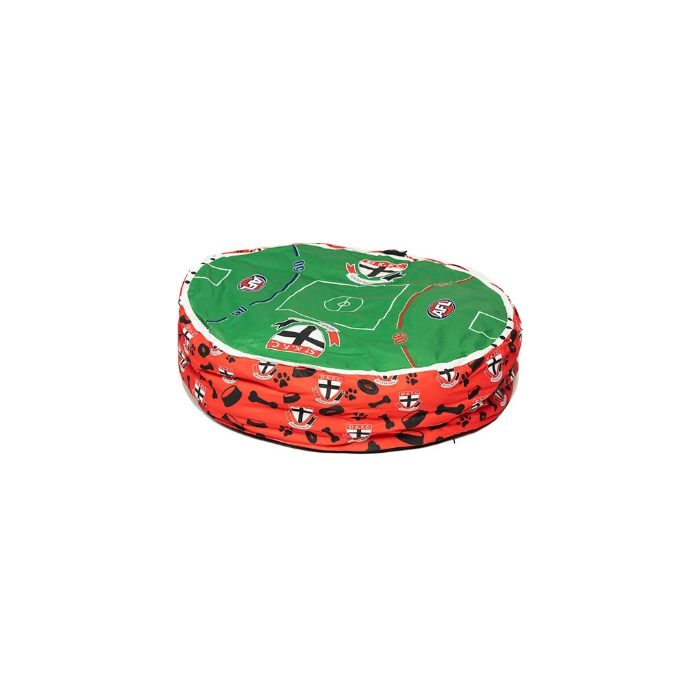 AFL St Kilda Saints Pet Bed Dog 70x60cm Round Sleeping Comfort Cushion Lounger