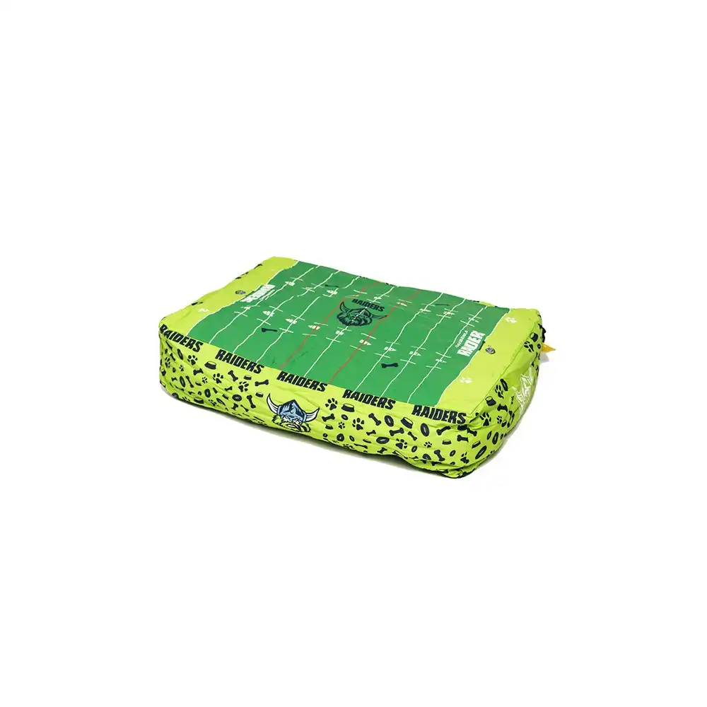 NRL Canberra Raiders Pet Bed Dog 80x60cm Rectangle Comfort Cushion Lounger Nest