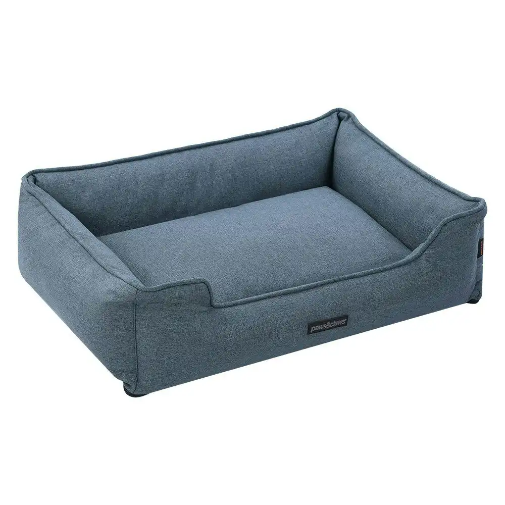 Paws & Claws 80x60cm Pia Walled Pet Bed Rectangle w/ Non-Slip Base Large Denim
