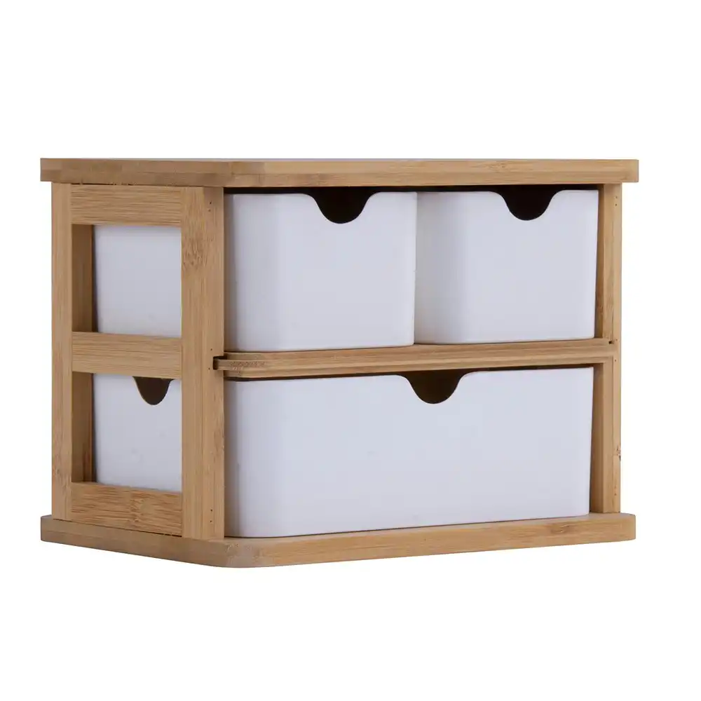 Clevinger 20x15cm Bamboo Fiber Storage Boxes Draw Set Container Rack Natural