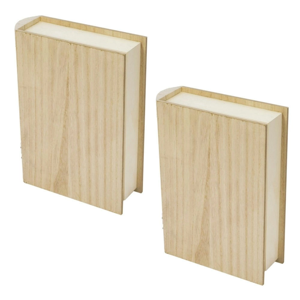 2x Boyle Art/Craft 22.7x17cm Wooden Book Box Kids/Child Adult DIY Activity Small