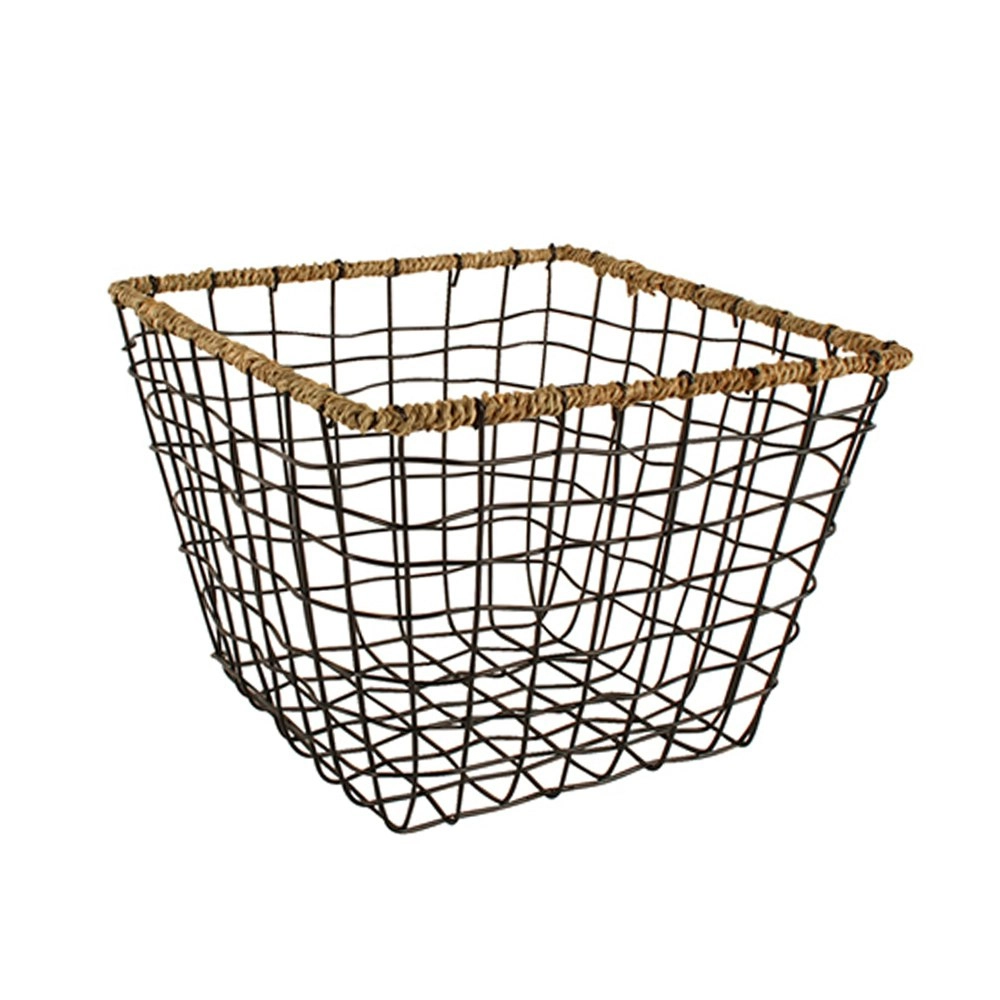 Maine & Crawford Brantly 25cm Metal Storage Basket Home/Room Organiser Black