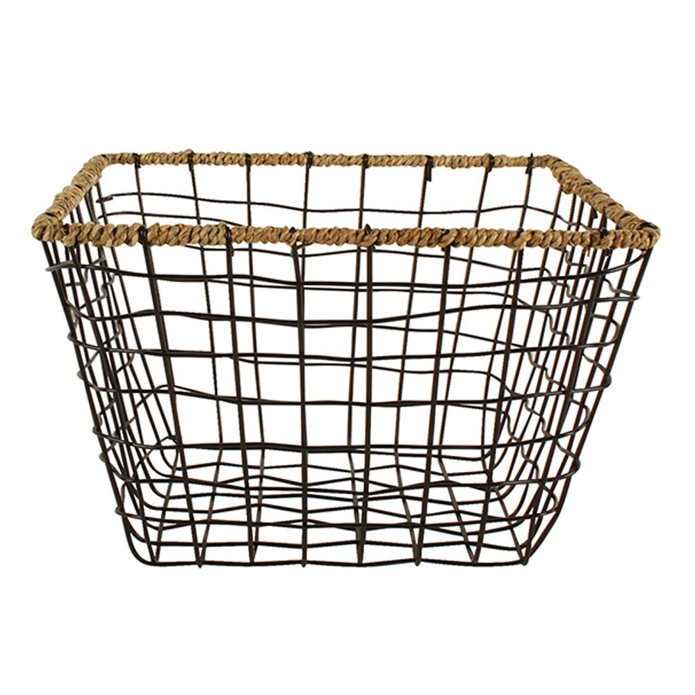 Maine & Crawford Brantly 40cm Metal Storage Basket Home/Room Organiser Black