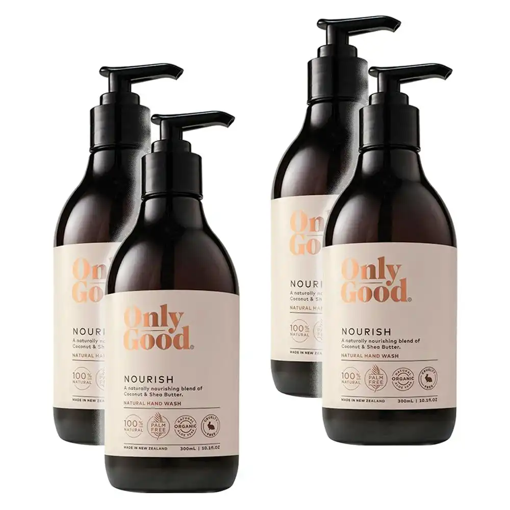 4x Only Good Nourish Handwash Soap Pump 300ml Skin Washing/Cleaning/Cleansing