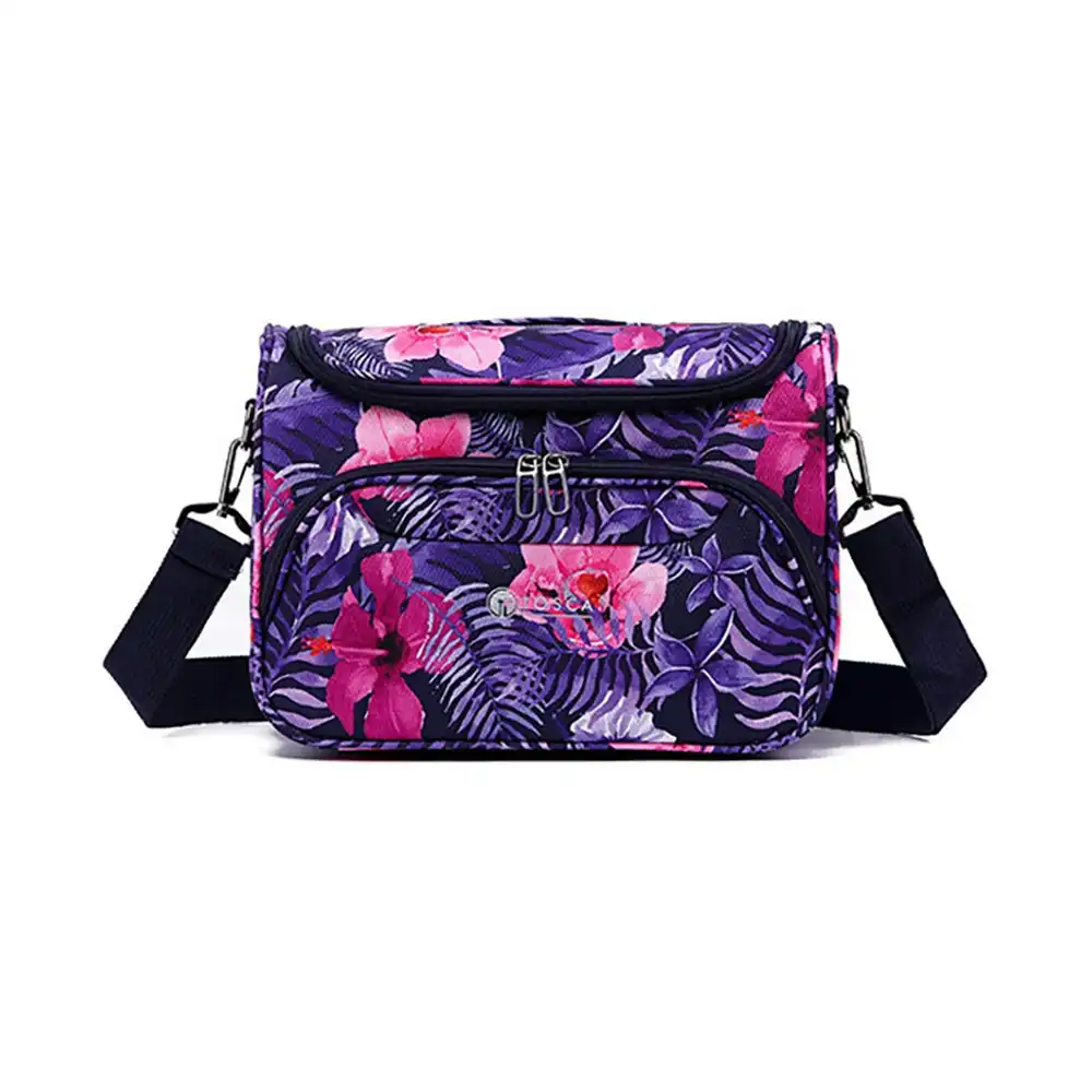 Tosca So-Lite 3.0 Zipped Beauty/Cosmetic Travel Case w/ Shoulder Strap - Flowers