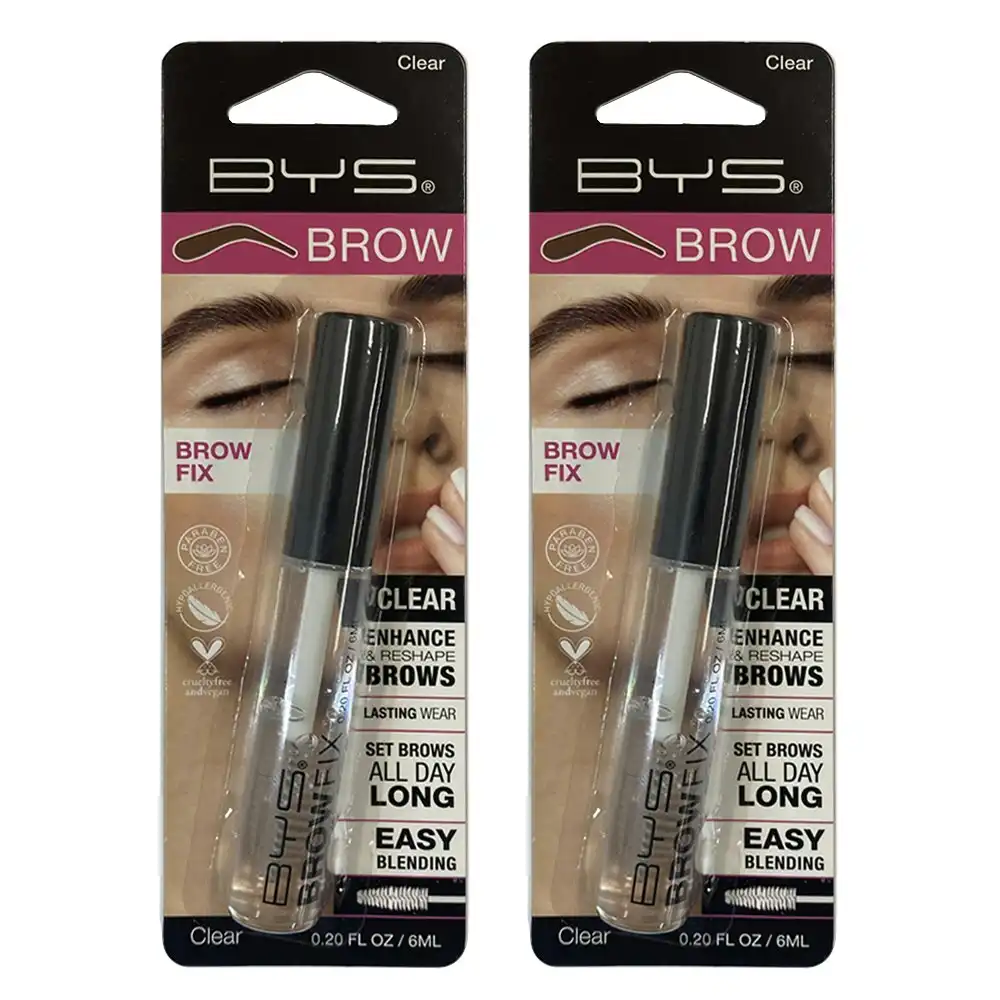 2x BYS 6ml Eyebrow Brow Hold/Lasting Style Shaping Gel Fix w/ Mascara Wand Clear