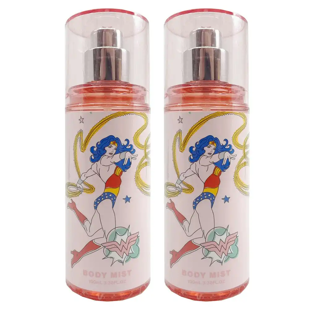 2PK Wonder Woman 100ml Body Mist Pleasant Fragrance Spray Bottle Perfume Kids 6+