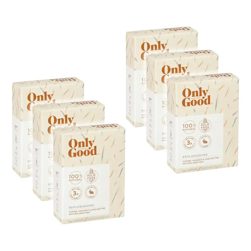 6x Only Good Replenishing/Restoring Natural Body Soap Bar 80g Skin Wash/Clean