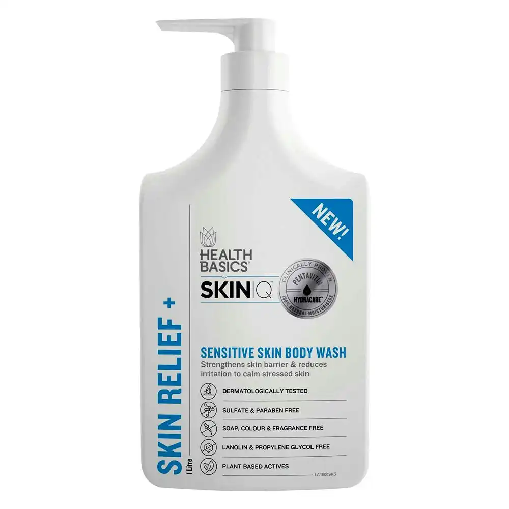 Health Basics Skin IQ Sensitive/Irritated Skin Body Wash 1L Soap/Fragrance Free