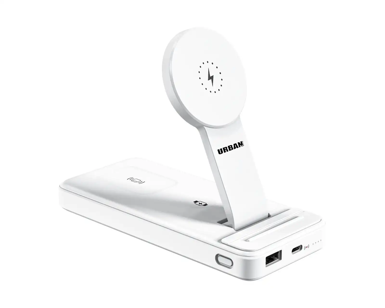 Urban PowerBuddy 5in1 Foldable Wireless Powerbank For Smartphone/Watch White