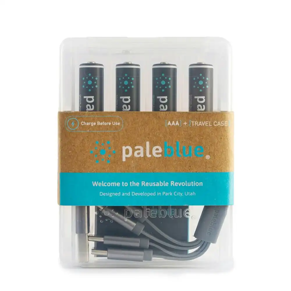 4pc Paleblue Fast Charging Lithium Ion AAA USB-C Rechargeable Batteries