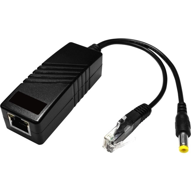 Doss POE1SP 8cm Single PoE Splitter Data/Power w/ DC 12V/RJ45 Connector Black