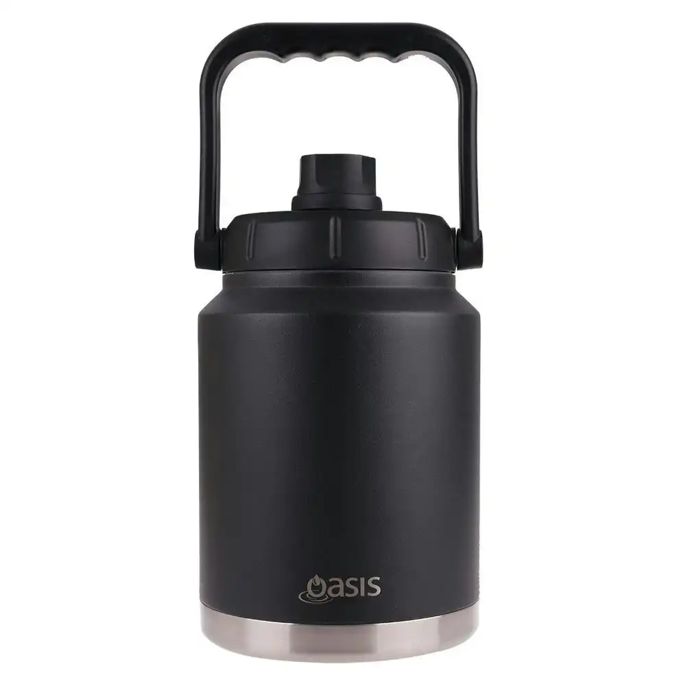 Oasis 2.1L Insulated Mini Jug Stainless Steel Water Bottle w/ Carry Handle Black