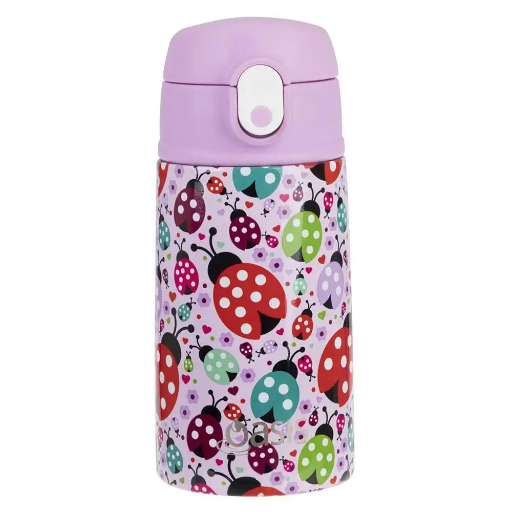 Oasis Double Wall Insulated Kids 400ml Drink Bottle Stainless Steel Ladybugs