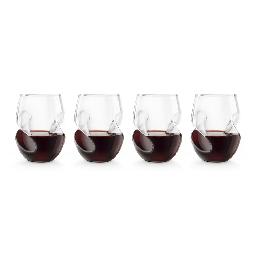 4pc Final Touch 473ml Hand Crafted Conundrum Red Wine Stemless Glass Drinkware