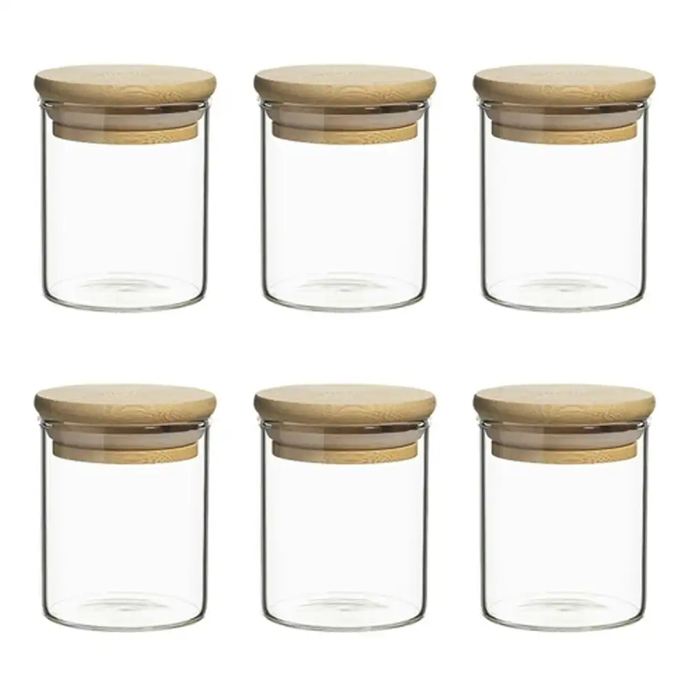 6pc Ecology Pantry 7.5cm Round Spice Jar Container Storage Set w/ Bamboo Lid