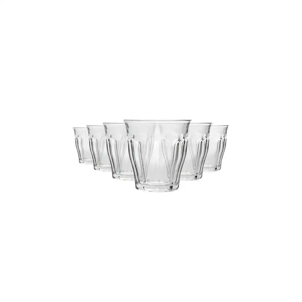 6pc Duralex Picardie Tempered Glass Tumbler Drinking Glasses 310ml Drinkware