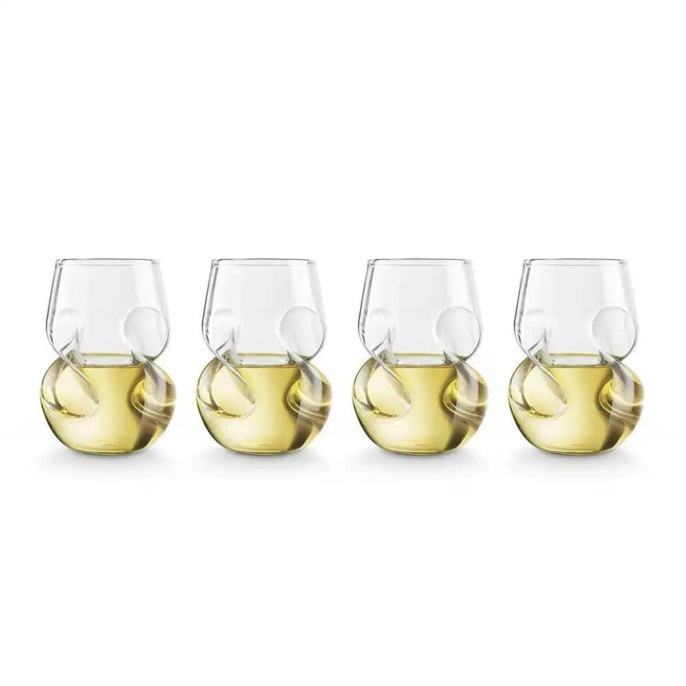 4pc Final Touch 266ml Hand Crafted Conundrum White Wine Stemless Glass Drinkware