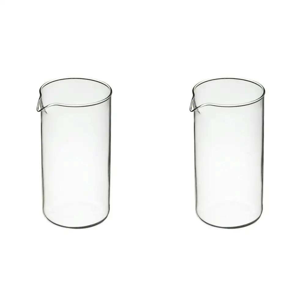 2x La Cafetiere 3-Cup Replacement 350ml Glass Jug Beaker For French Press Clear