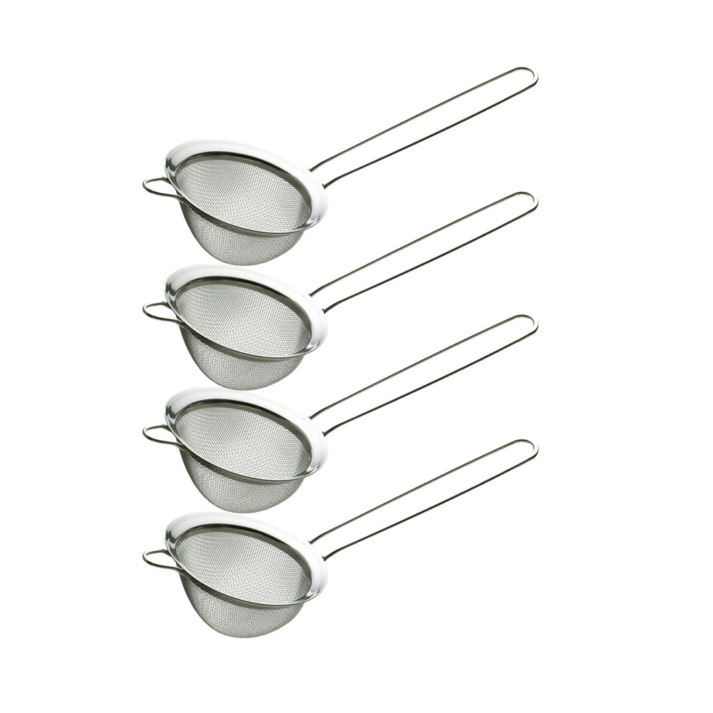 4x La Cafetiere 22cm Long Handled Stainless Steel Tea Strainer Leaf Filter SLVR