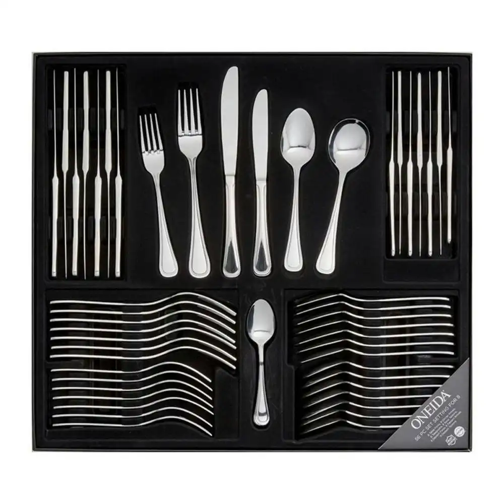 56pc Oneida Barcelona Formal Flatware/Tableware Stainless Steel Cutlery Set