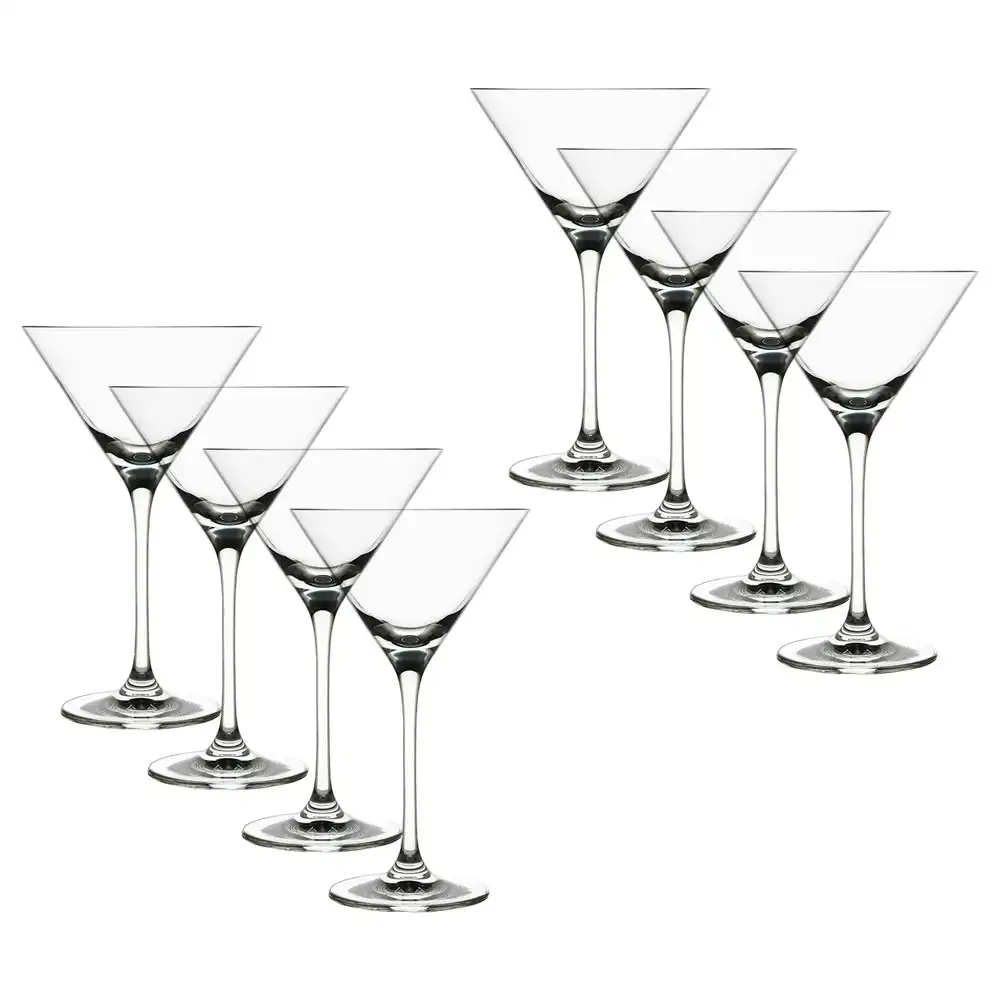 8pc Ecology Classic 210ml Martini Glasses Cocktail/Margarita Drinkware Set Clear