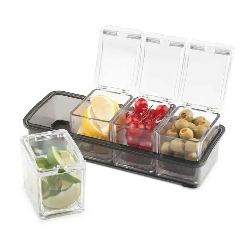 5pc Final Touch Garnish Bar Food/Condiments Caddy Serving Tray Storage Container