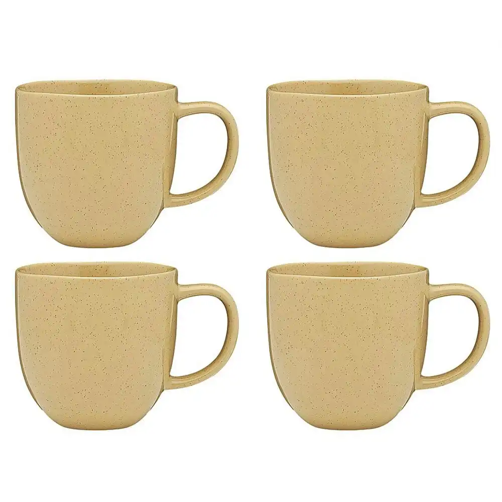 4pc Ecology Dwell Stoneware 340ml Coffee Mug Water Drinking Cup w/ Handle Butter