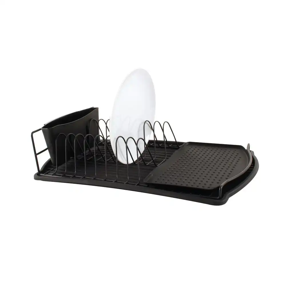 Home Expression 47.5cm Modern Dish Rack Storage Organiser w/ Base Matte Black