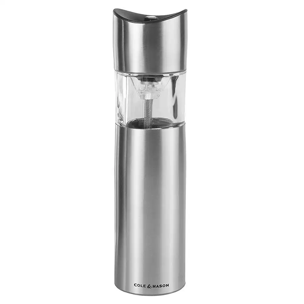 Cole & Mason Penrose 21cm  Electric Salt/Pepper Mill Automatic Grinder Silver