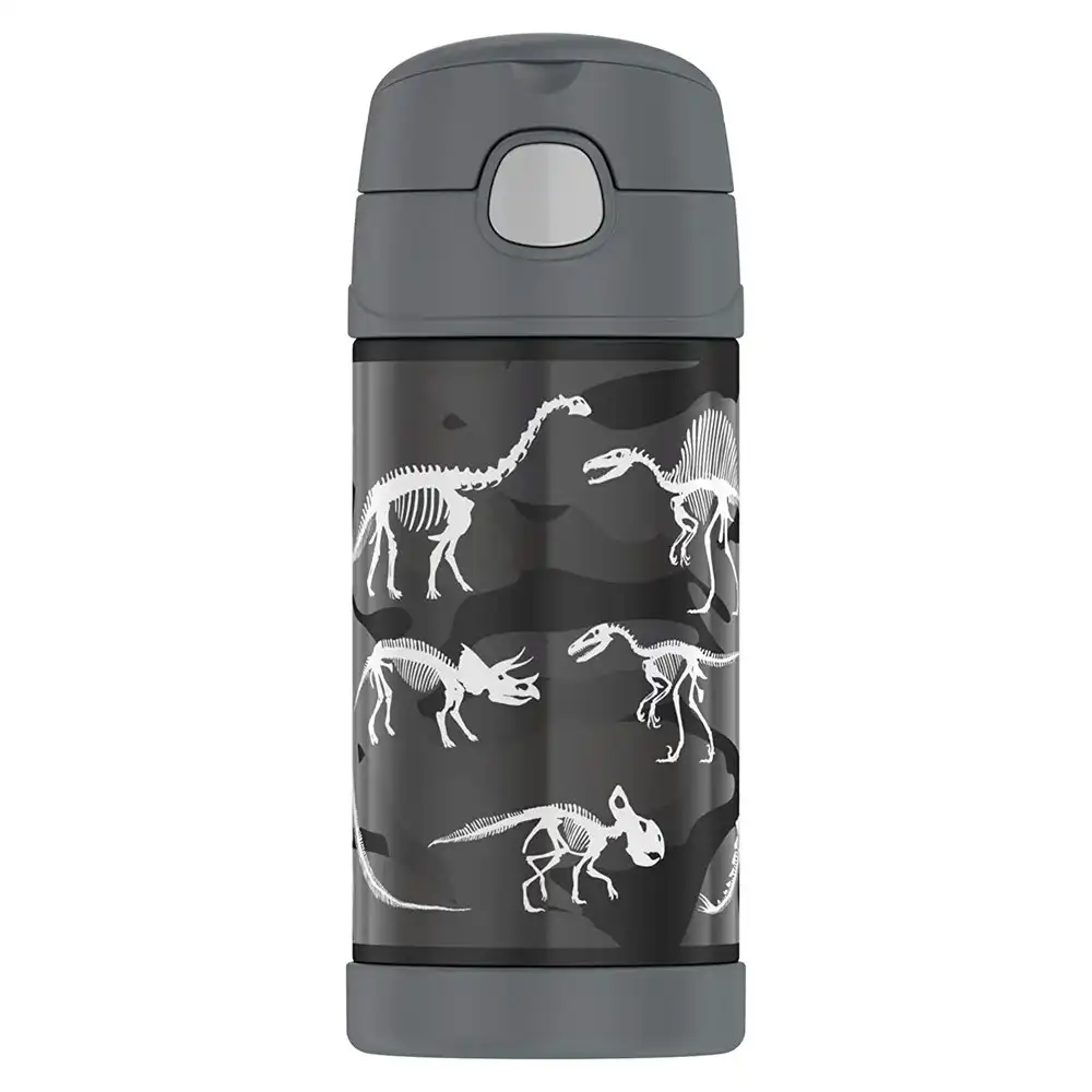 Thermos 355ml Funtainer Vacuum Insulated Drink Bottle Dinosaur Stainless Steel