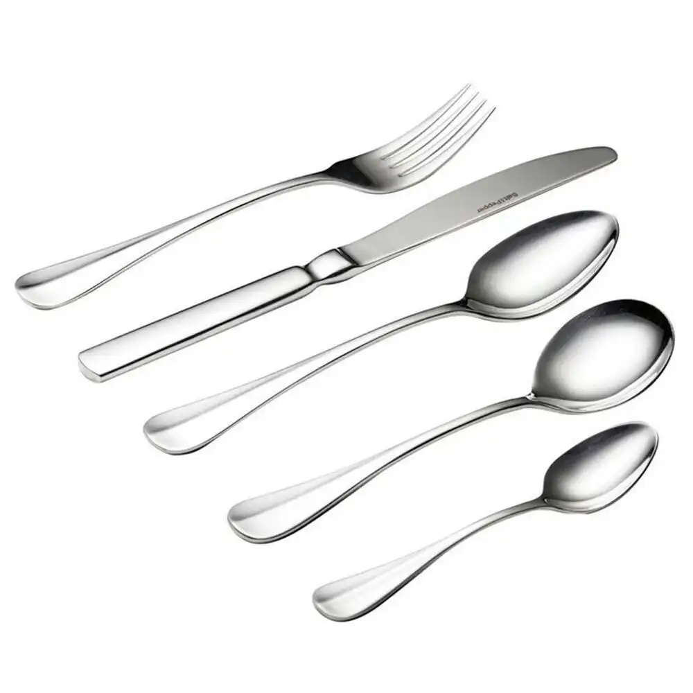 40pc Salt & Pepper Zurich Fork/Teaspoon Table/Soup Spoon Cutlery Set Silver