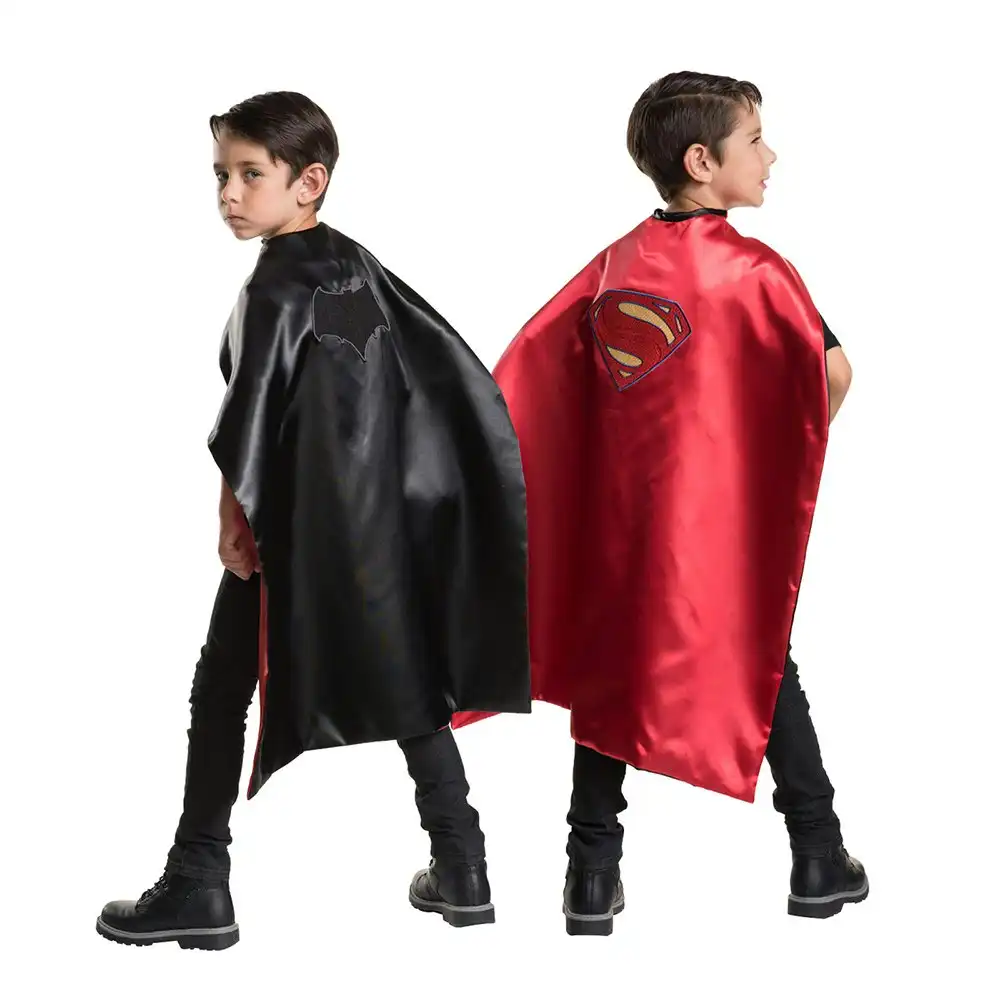 DC Comics Batman To Superman Reversible Satin Cape Kids/Boys Costume Black/Red