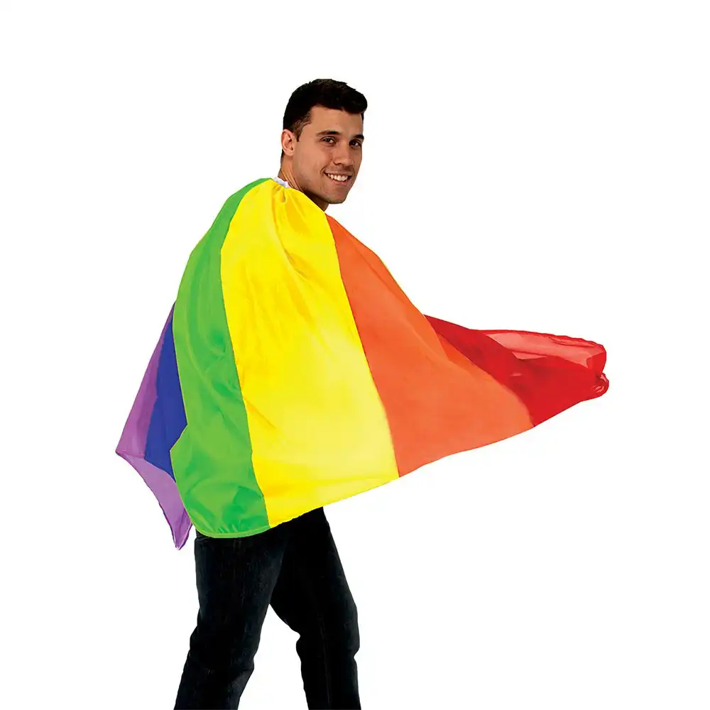 Rainbow Cape Mardi Gras LGBT Gay Pride Accessory Party Costume Unisex Adult