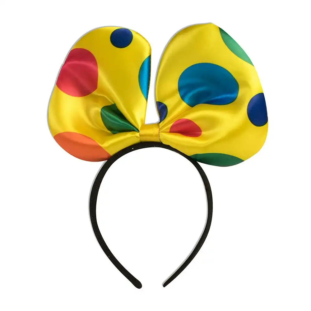 Forum Novelties Clown Polka Dot Adult Bow Headband Shiny Satin Party Costume