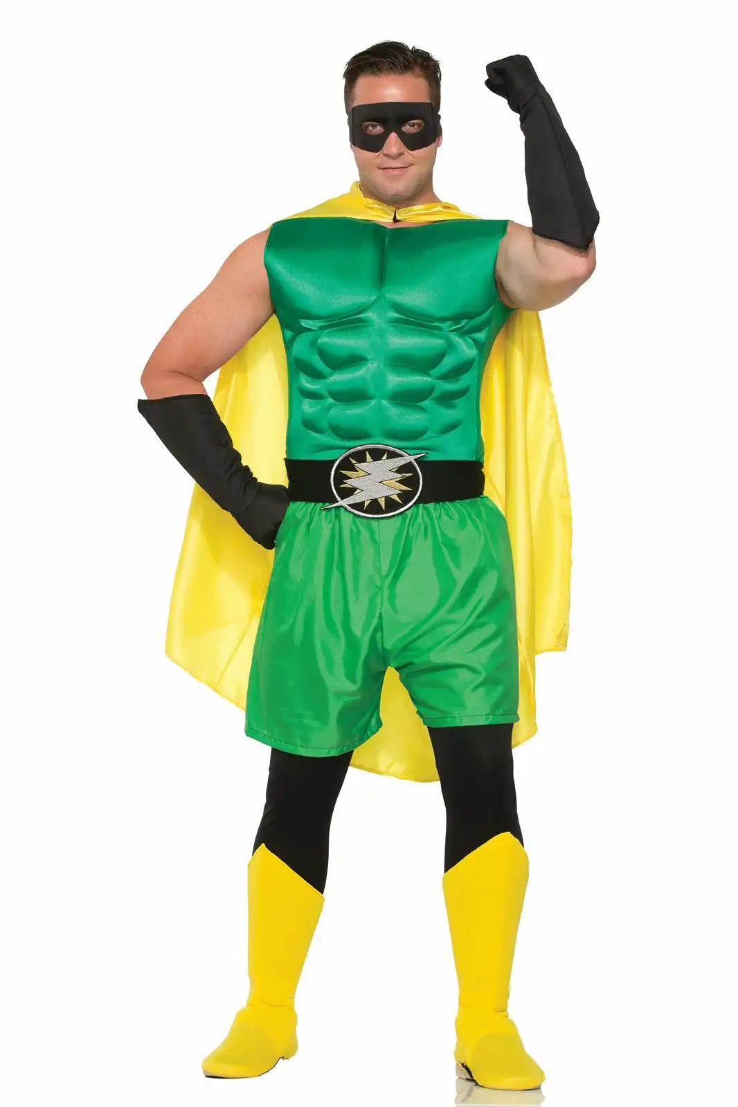 Hero Muscle Chest Sleeveless Men's Superhero Adult Costume Party One Size Green