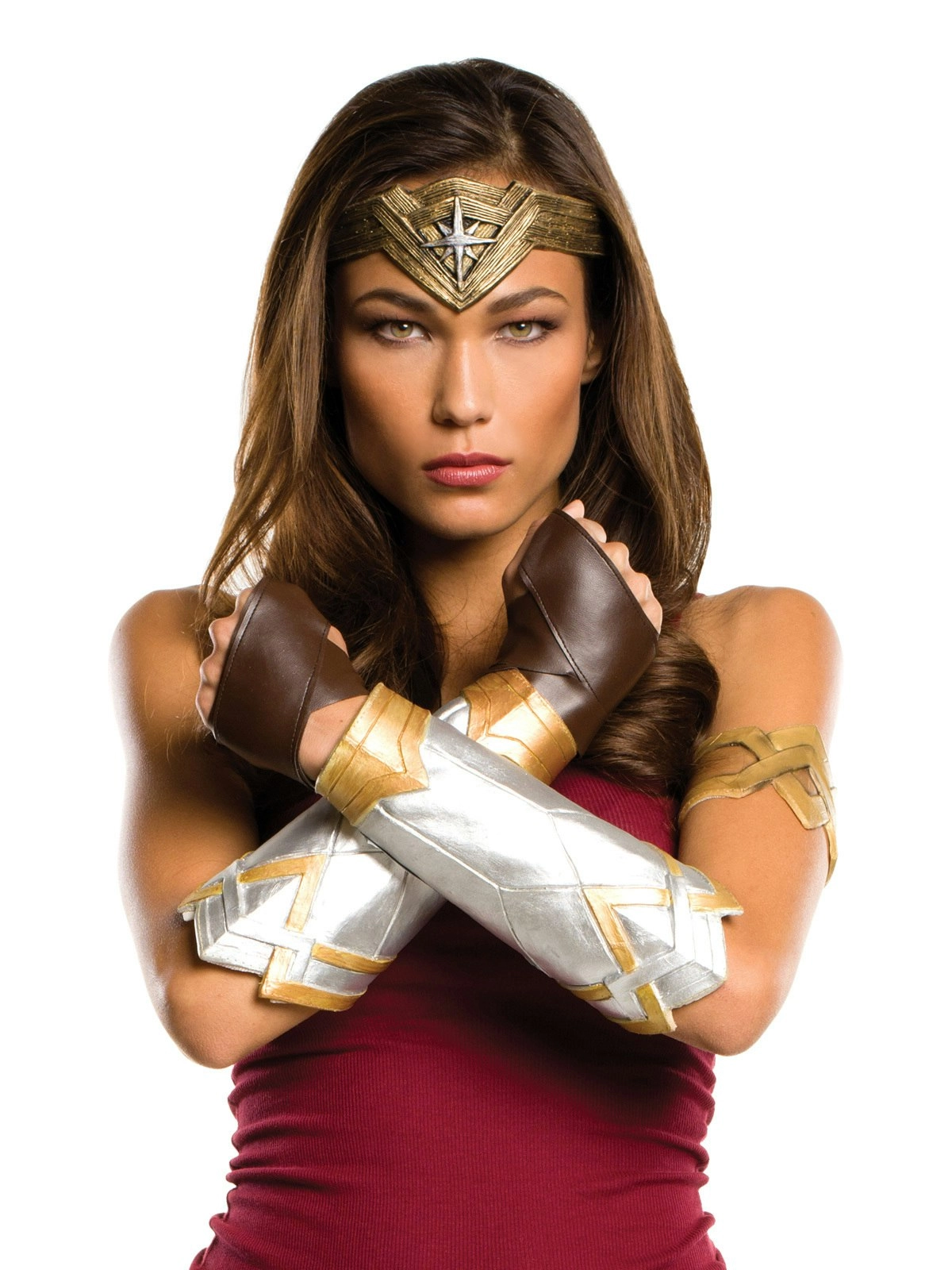 DC Comics Wonder Woman Deluxe Adult Gauntlets/Glovelets/Tiara Accessory Set