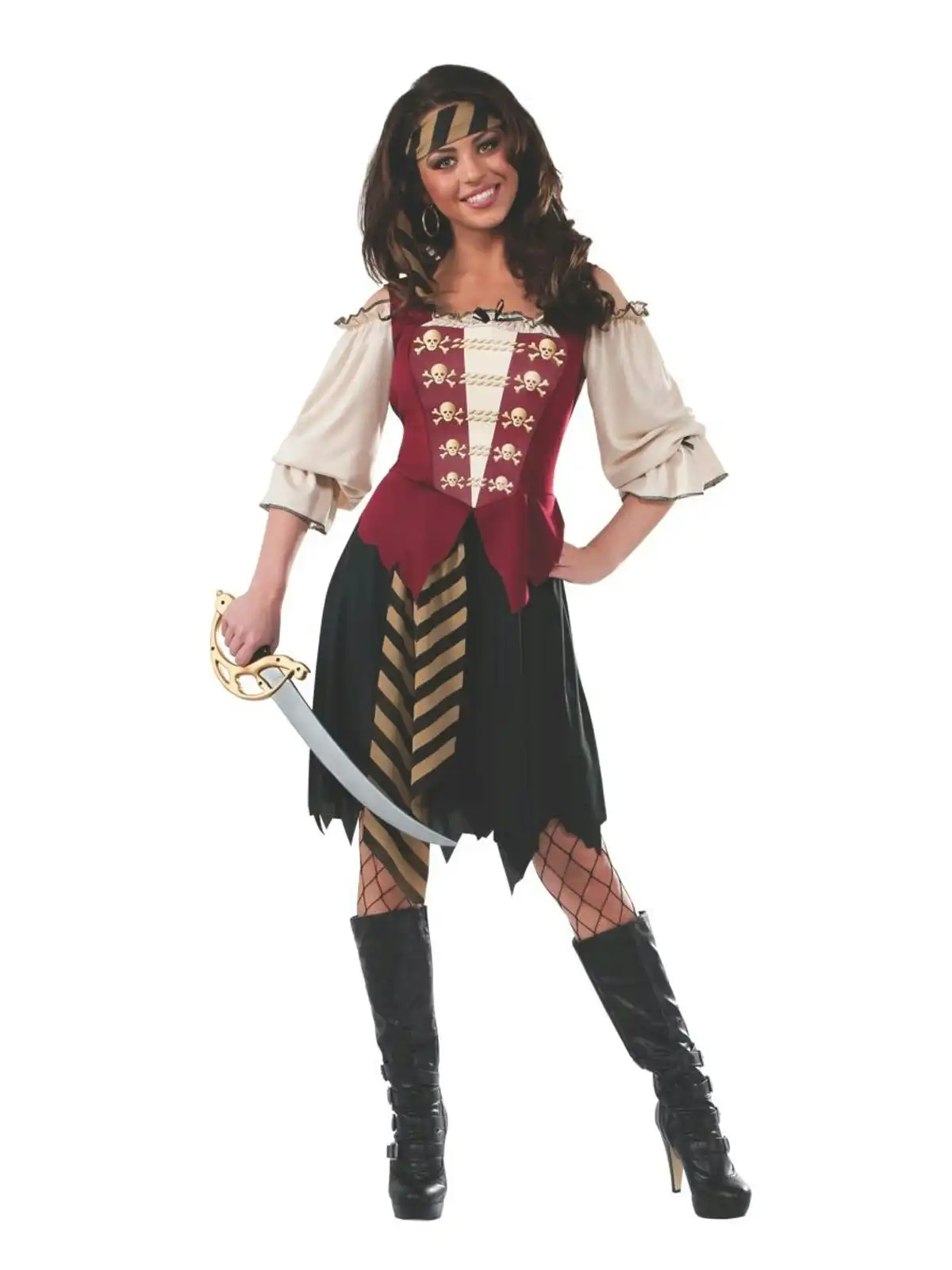 Rubies Elegant Pirate Female Dress Up Costume w/Scarf Halloween Scary Size STD