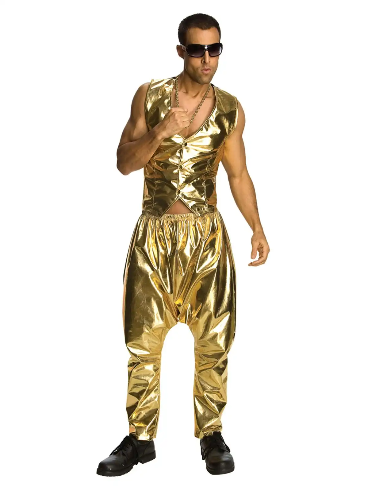 Rubies Rapper Gold Pants Dress Up Novelty 80's Themed Party Costume Size STD