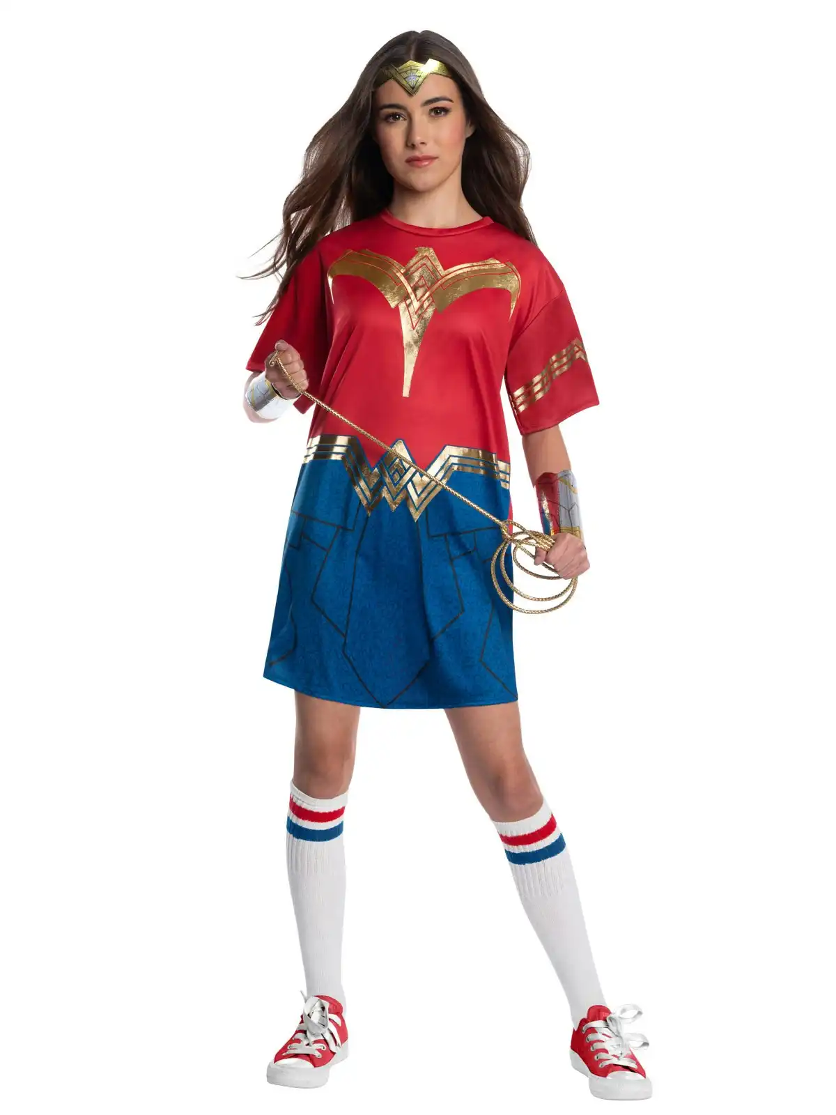 DC Comics Wonder Woman 1984 Oversized Tee Dress Up Halloween Costume Size Teen