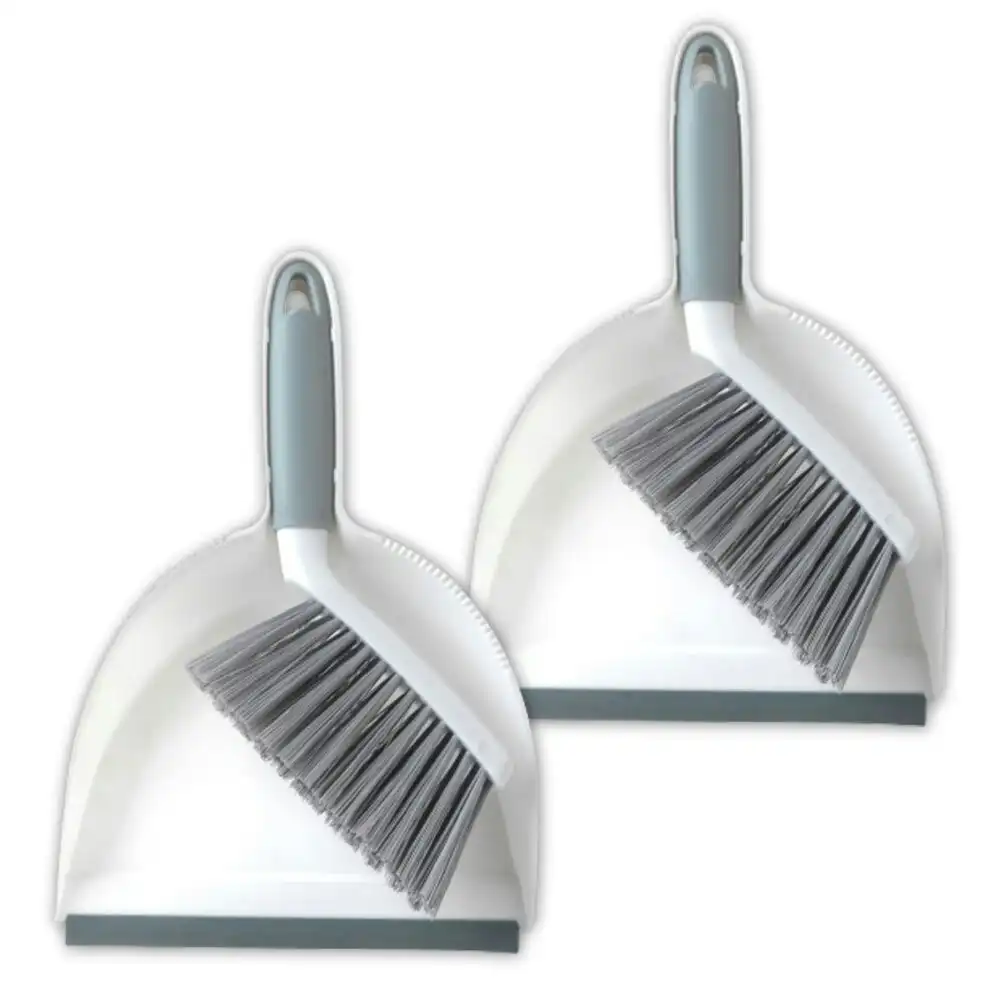 2x Beldray 27cm Dustpan & Brush Set w/Antibacterial Brisltes Home/Floor Cleaning